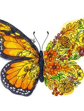 Бабочка в цветах