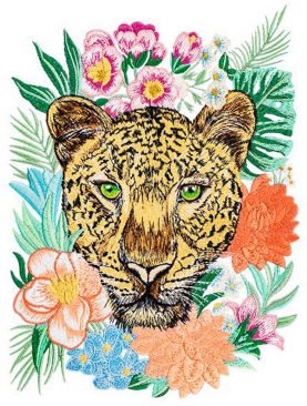 Реалистичный Цветочный Леопард